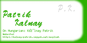 patrik kalnay business card